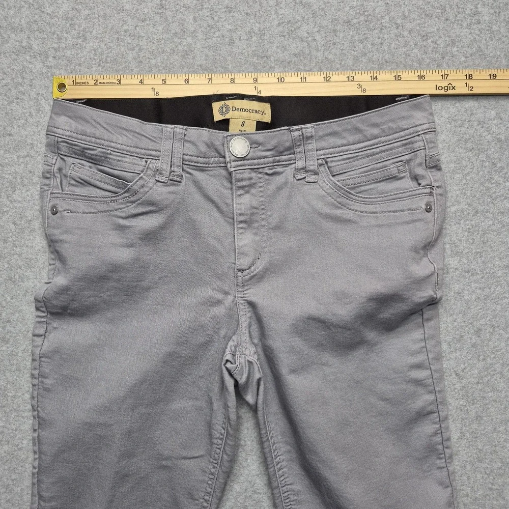 Democracy Ab Technology Jeans Womens 8 Gray Denim Slim Skinny Stretch Mid Rise